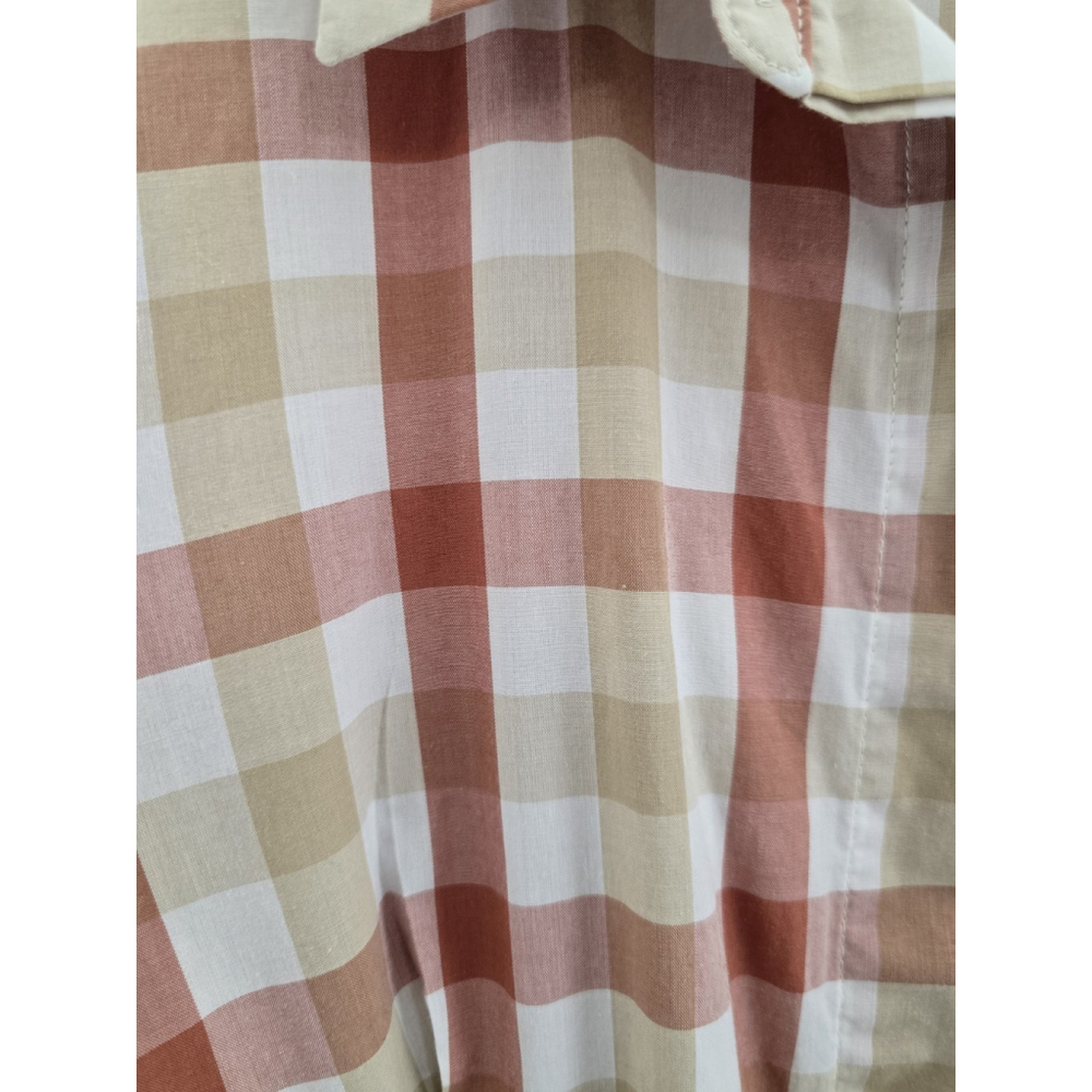 Calvin Klein Red/tan Plaid Country Style Fit/ Flair S Sleeve Dress. Ladies 14 - Picture 9 of 11